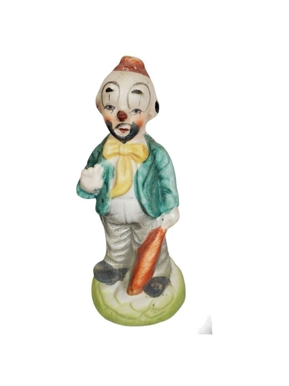Vintage ceramic Clown w/ umbrella figurine Taiwan